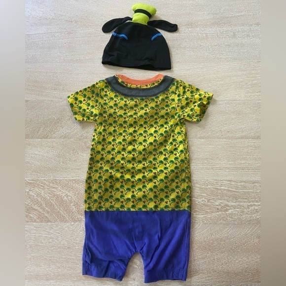 Disney Goofy Tourist Short Sleeve Onesie Matching Hat 100% Cotton Whimsical 12 M - Picture 5 of 8